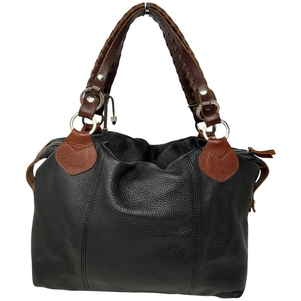 Pauric Sweeney Satchel Bag Womens Large Black Brown Leather Made In Italy